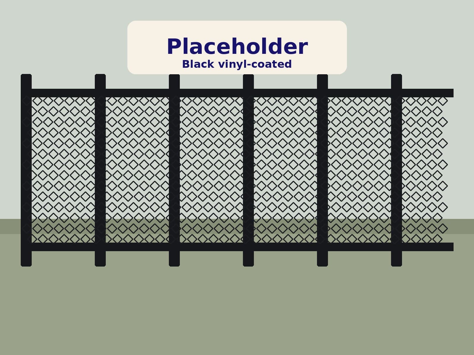 Placeholder photo of a black vinyl-coated chain link fence